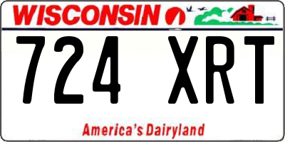 WI license plate 724XRT