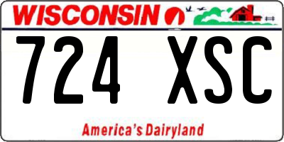 WI license plate 724XSC