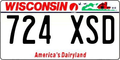 WI license plate 724XSD