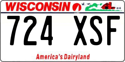 WI license plate 724XSF