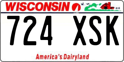 WI license plate 724XSK