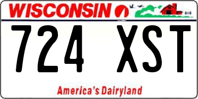 WI license plate 724XST