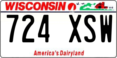 WI license plate 724XSW