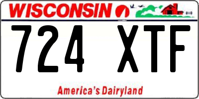 WI license plate 724XTF