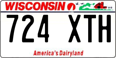WI license plate 724XTH