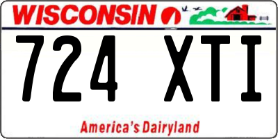 WI license plate 724XTI