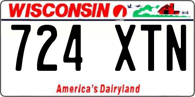 WI license plate 724XTN