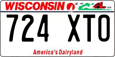 WI license plate 724XTO