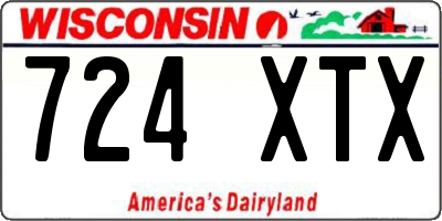 WI license plate 724XTX