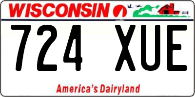 WI license plate 724XUE