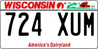 WI license plate 724XUM