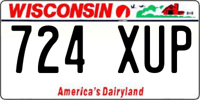 WI license plate 724XUP