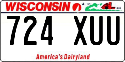 WI license plate 724XUU