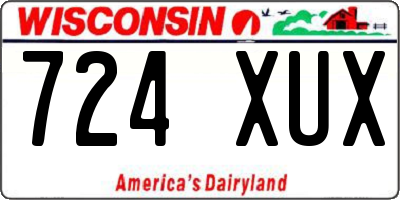 WI license plate 724XUX
