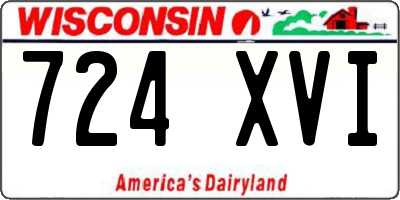 WI license plate 724XVI