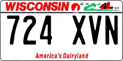 WI license plate 724XVN