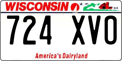 WI license plate 724XVO