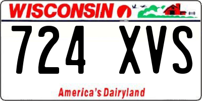 WI license plate 724XVS