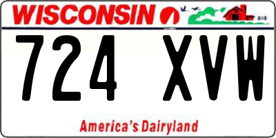WI license plate 724XVW