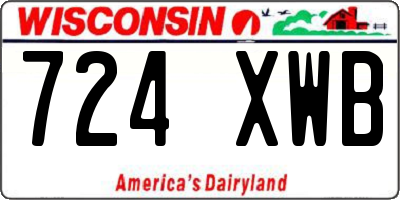 WI license plate 724XWB