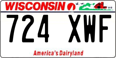 WI license plate 724XWF
