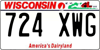WI license plate 724XWG