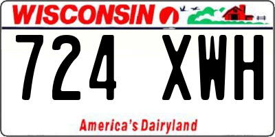 WI license plate 724XWH