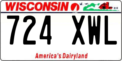 WI license plate 724XWL