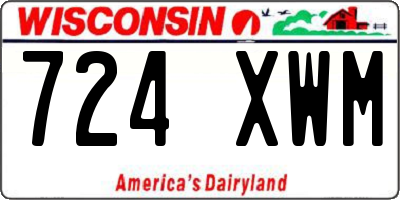 WI license plate 724XWM