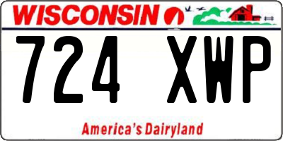 WI license plate 724XWP