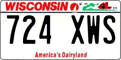 WI license plate 724XWS