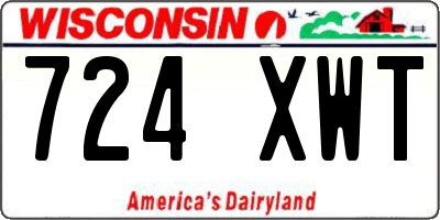 WI license plate 724XWT