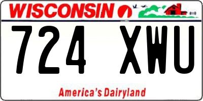 WI license plate 724XWU