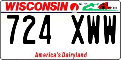WI license plate 724XWW