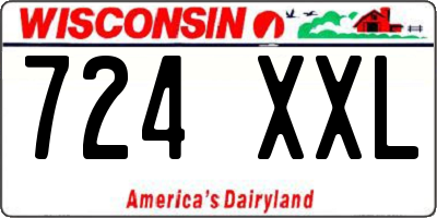 WI license plate 724XXL