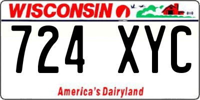 WI license plate 724XYC