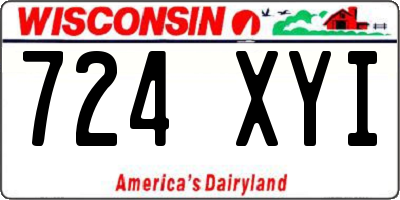 WI license plate 724XYI