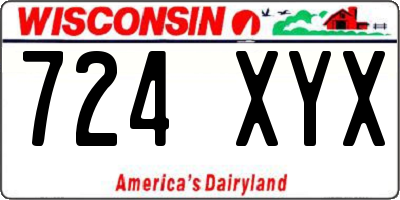 WI license plate 724XYX