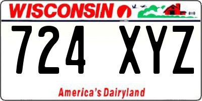 WI license plate 724XYZ