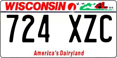 WI license plate 724XZC