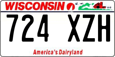 WI license plate 724XZH