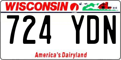 WI license plate 724YDN