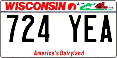 WI license plate 724YEA