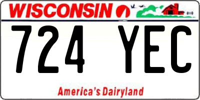 WI license plate 724YEC
