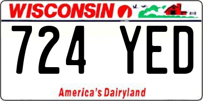 WI license plate 724YED