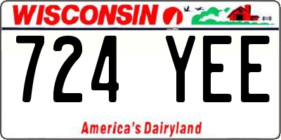 WI license plate 724YEE