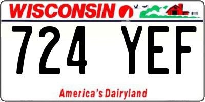 WI license plate 724YEF
