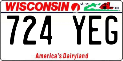 WI license plate 724YEG