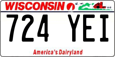 WI license plate 724YEI