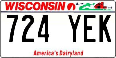 WI license plate 724YEK